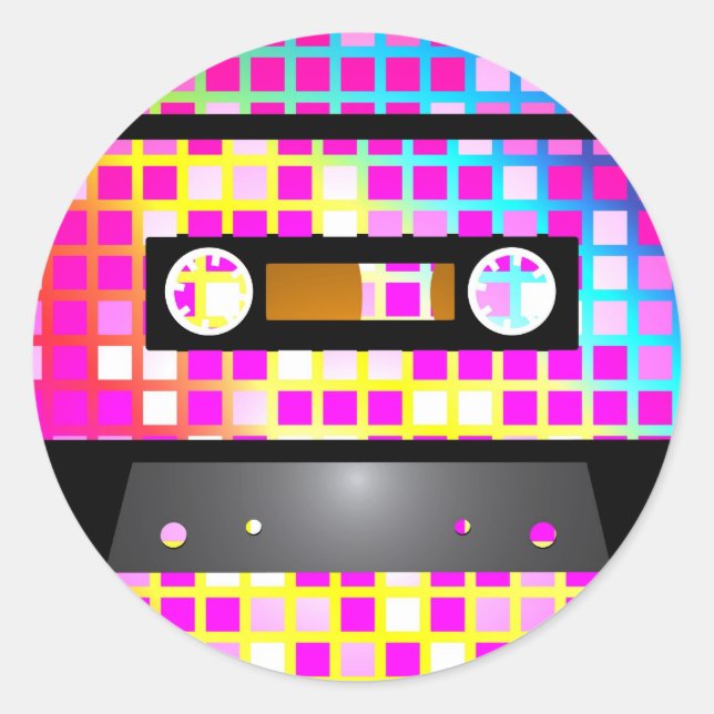 Disco Party Runt Klistermärke (Framsida)