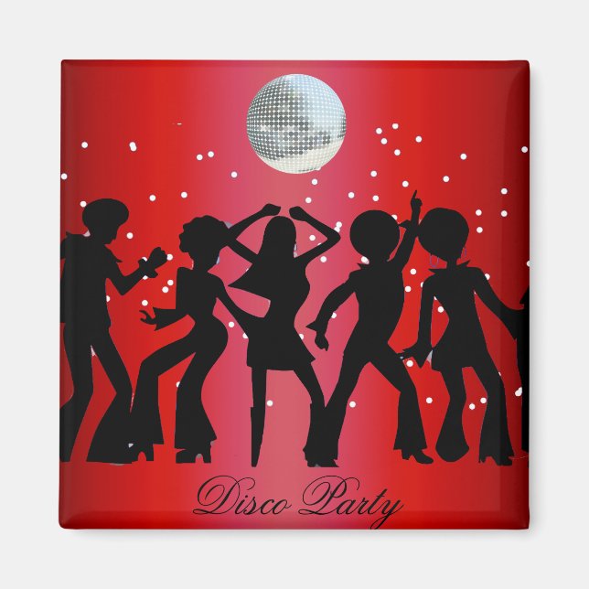 Disco Party Spara Datum Magnet (Framsidan)
