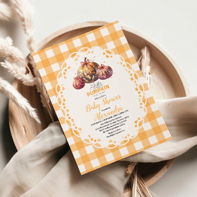 Disco Pumpkin Patch Baby Shower-inbjudan Inbjudningar (Skapare uppladdad)