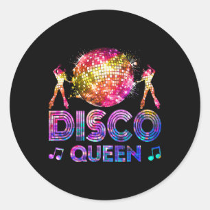 Disco Queen - 70:s Disco Thned Vintage Sventies Runt Klistermärke