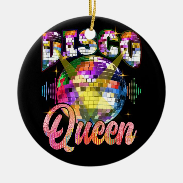 Disco Queen 70-talet Thécing Sventies Boll Cost Julgransprydnad Keramik (Framsidan)