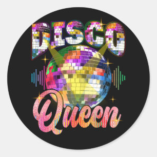 Disco Queen 70-talet Thécing Sventies Boll Cost Runt Klistermärke