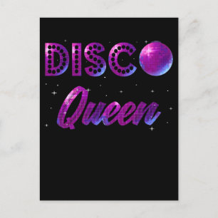 Disco Queen Dancing 70s 80s Music Kärlek Vykort
