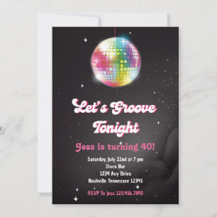 Disco Retro 70-tals Dansparty Inbjudningar