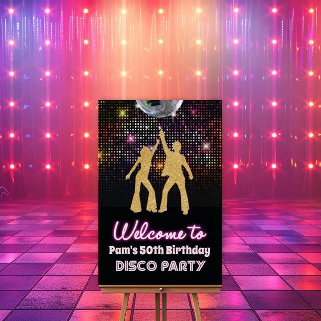 Disco Retro 70-talsfest Välkomstskylt Poster (Skapare uppladdad)