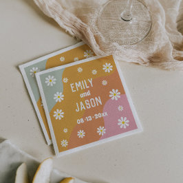 Disco Retro Bröllop Cocktail Napkins Pappersservett