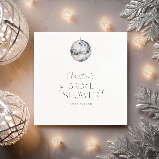 Disco Retro Party Bröllopsdusch Pappersservett (Skapare uppladdad)