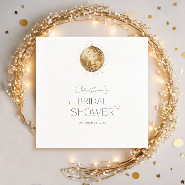 Disco Retro Party Bröllopsdusch Pappersservett (Skapare uppladdad)