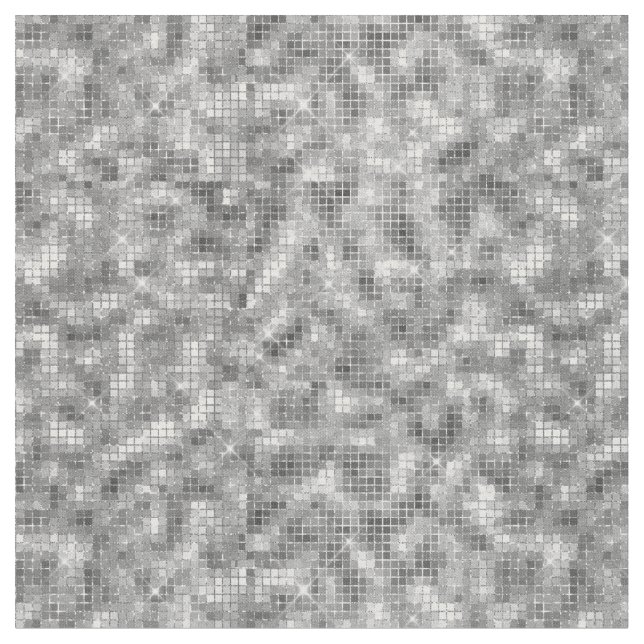 Disco Retro Roligt Disco Boll Silver-synstruktur Tyg (Närbild)