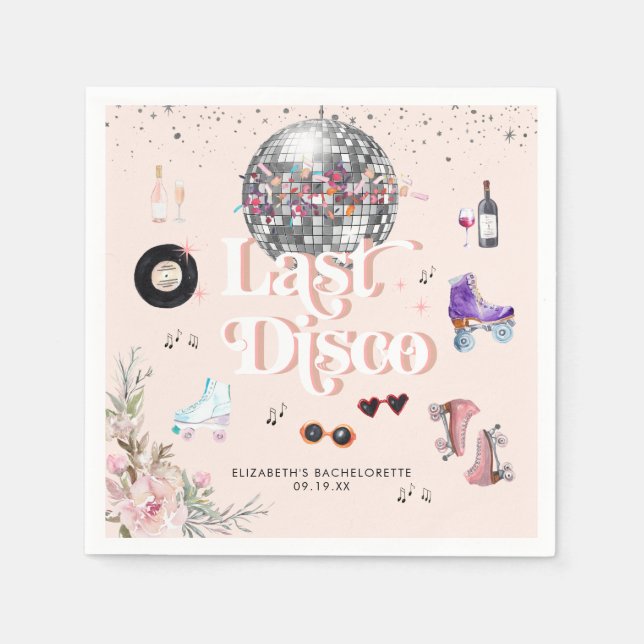 Disco Retro Rullskridskoåkning | Möhippa Pappersservett (Framsidan)
