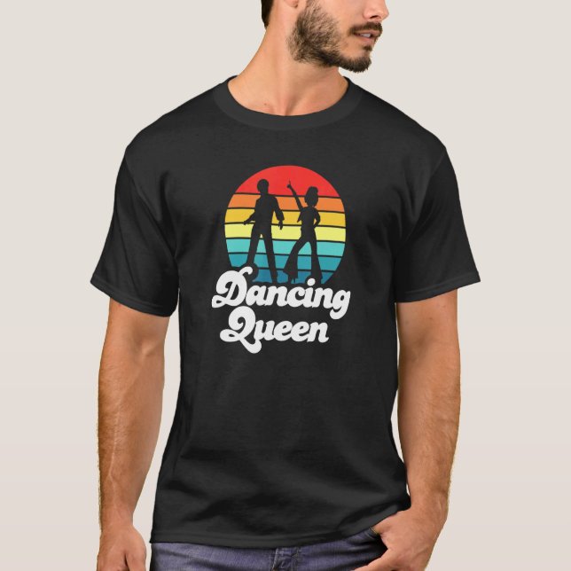 Disco Retro Sunset Dancing Queen 1 T Shirt (Framsida)