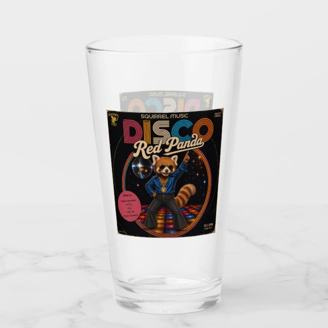 Disco Röd Panda Glaskopp (Framsida)