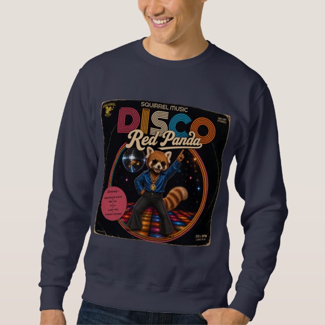 Disco Röd Panda Lång Ärmad Tröja (Framsida)