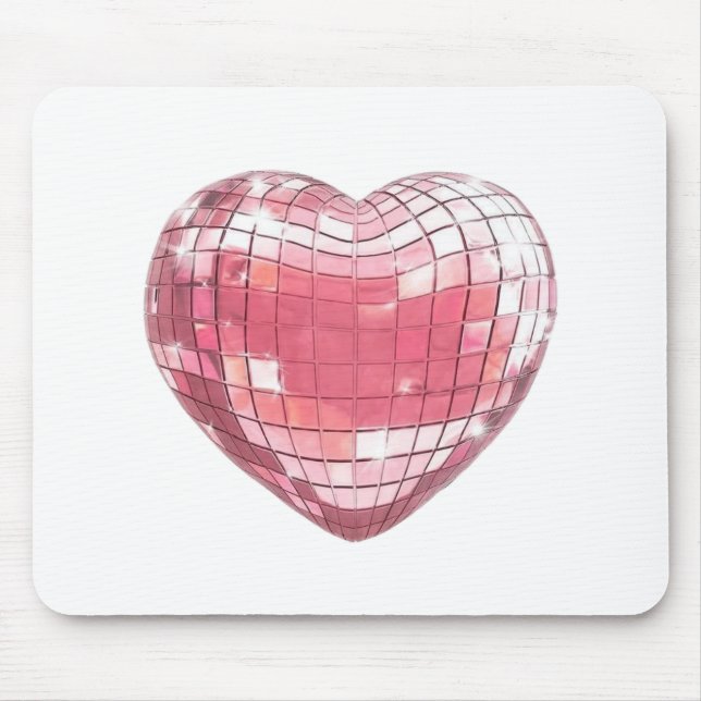Disco Rosa Heart Mouse Pad Musmatta (Framsidan)