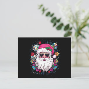 Disco Rosa Santa jul Funny Julafton Party Helg Vykort