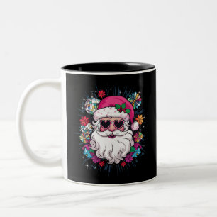 Disco Rosa Santa jul Funny Julafton Party Två-Tonad Mugg