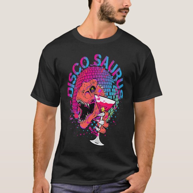 Disco Saurus Disco Saurier DJ-fest Firande C T Shirt (Framsida)
