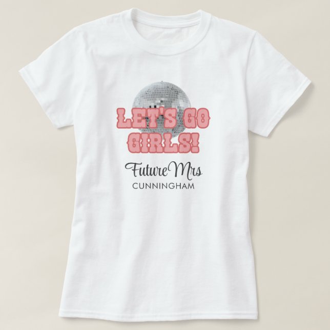 Disco Seterhet Weekendfest Retro 70-tals Brud T Shirt (Design framsida)