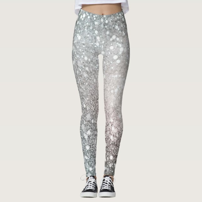 Disco Silver Glam Leggings (Framsida)