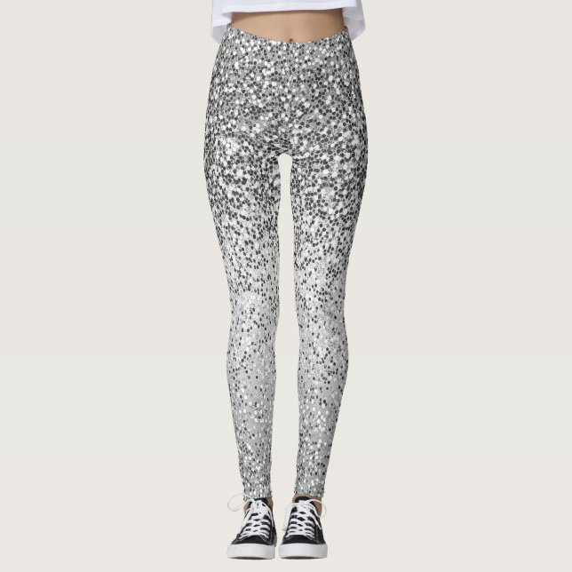 Disco Silver Glam Leggings (Framsida)