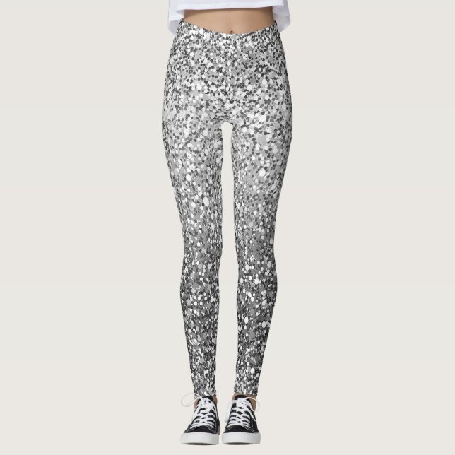 Disco Silver Glam Leggings (Framsida)