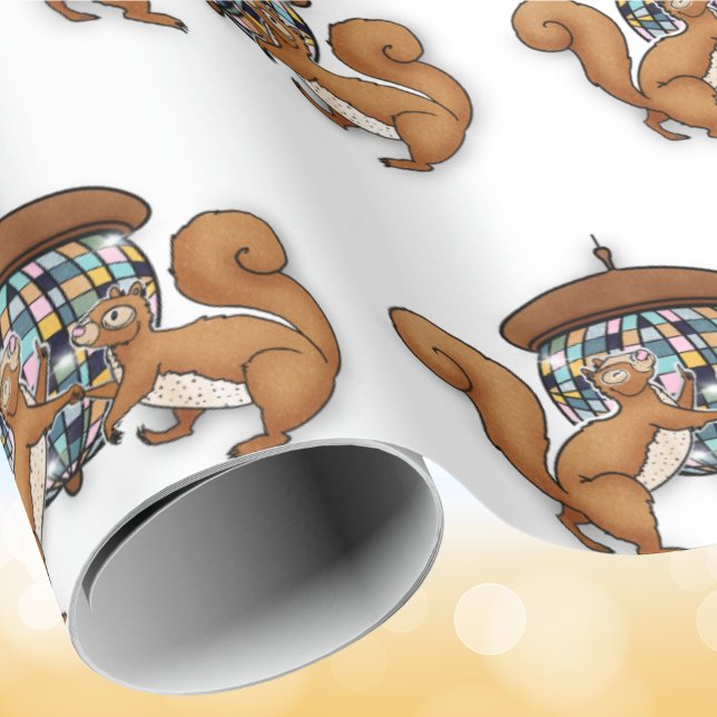 Disco Squirrels Birthday Presentpapper (Skapare uppladdad)