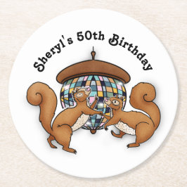 Disco Squirrels Party Underlägg Papper Rund