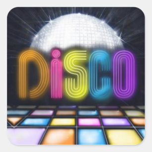 Disco Sticker Fyrkantigt Klistermärke