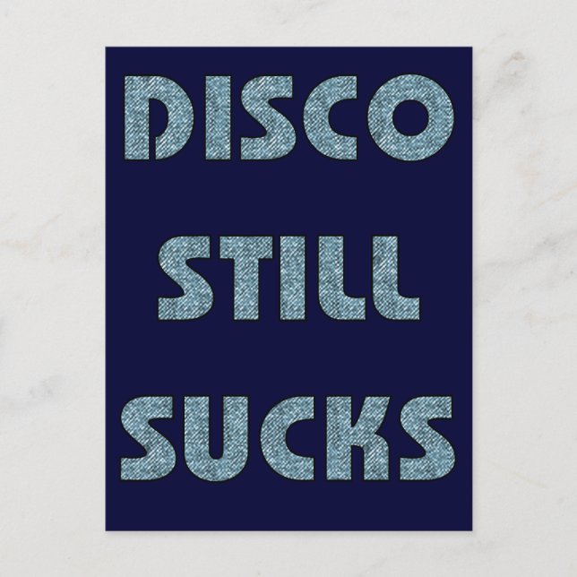 Disco Stilla Sucks Vykort (Framsida)