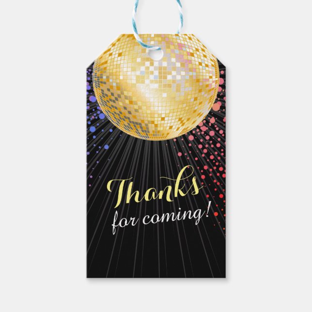disco, svart, 70-tal, vintage Gift-Märkre Presentetikett (Framsidan)