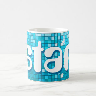 Disco Tiles Blue 'star' mugg