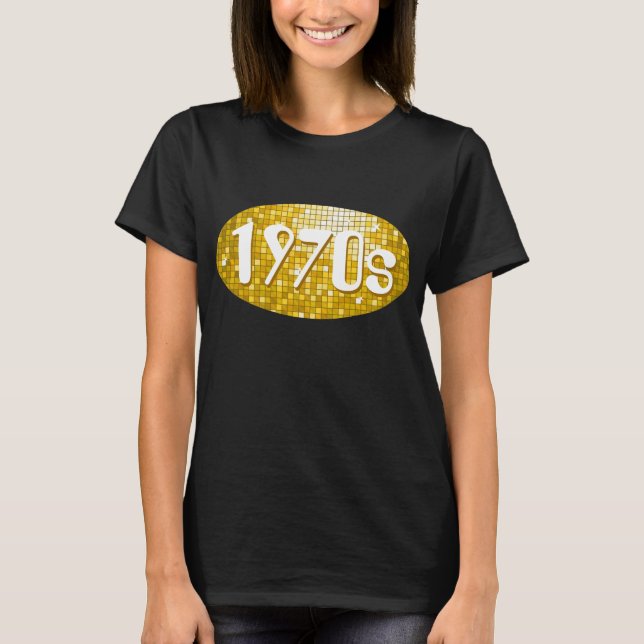 Disco Tiles "Guld" '1970-talets' t-shirt (Framsida)