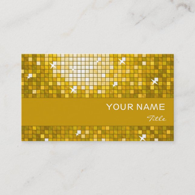 Disco Tiles "Guld" affärskortet guld rand Visitkort (Framsida)