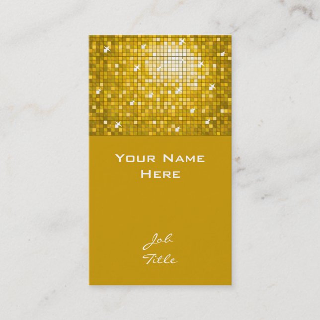 Disco Tiles "Guld"-affärskortet överst Visitkort (Framsida)