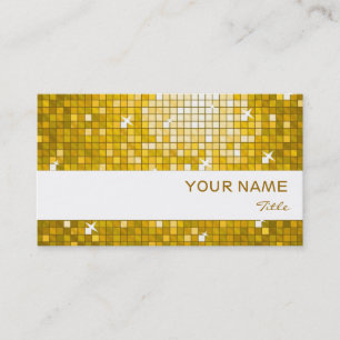 Disco Tiles "Guld"-affärskortet, vit rand Visitkort