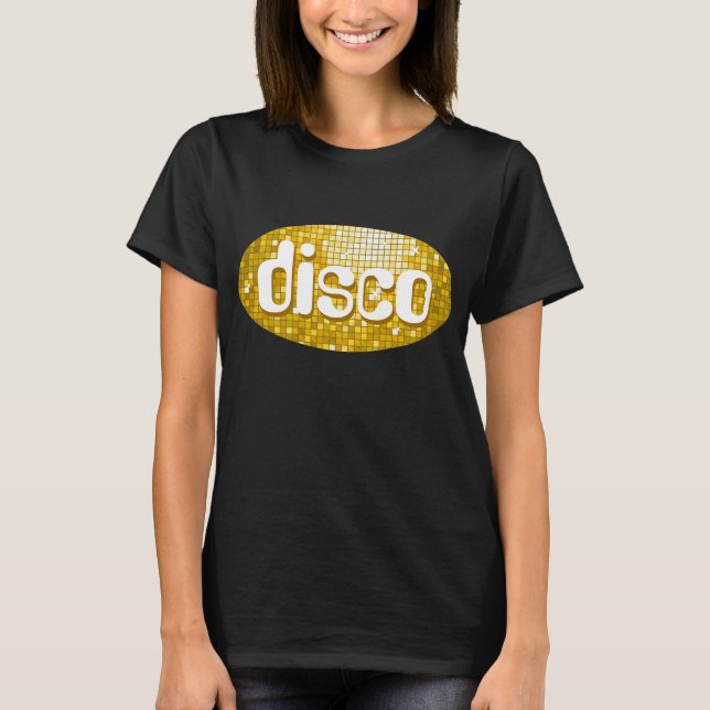 Disco Tiles 'Guld' 'disco' t-shirt black black (Framsida)