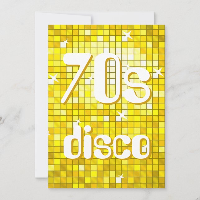 Disco Tiles Gult 70s Disco-inbjudan Inbjudningar (Framsida)