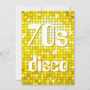Disco Tiles Gult 70s Disco-inbjudan Inbjudningar