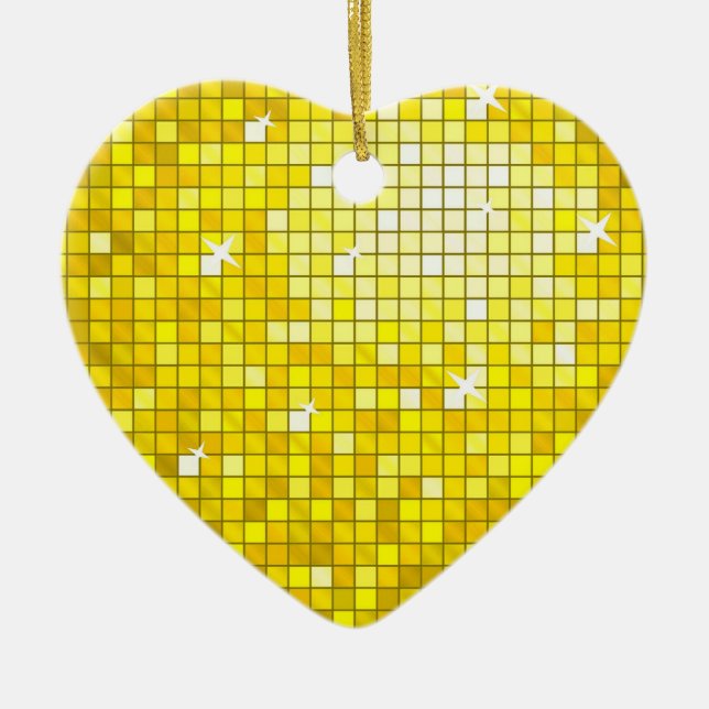 Disco Tiles Gult, ornament hjärta (Framsidan)