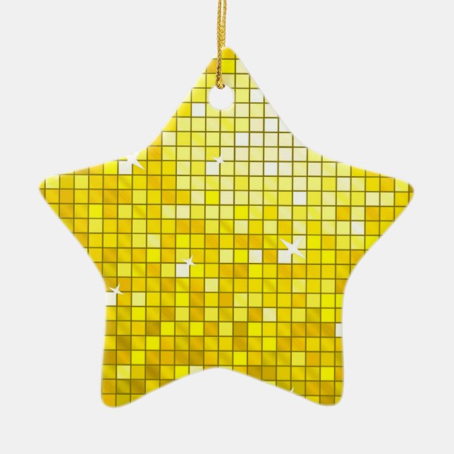 Disco-Tiles Gult, prydnadsstjärna Julgransprydnad Keramik (Framsidan)
