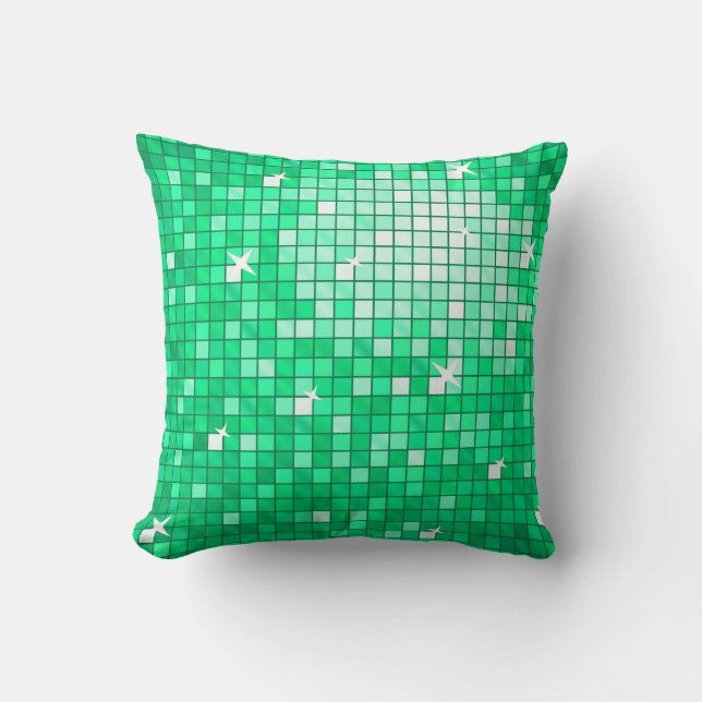 Disco Tiles Jade dekorativ kudde kvadrat (Framsida)