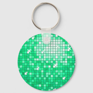 Disco Tiles "Jade"-nyckelkedjerunda Nyckelring