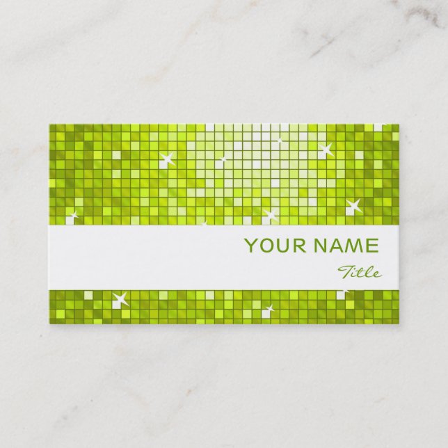 Disco Tiles Lime-affärskortet vit rand Visitkort (Framsida)