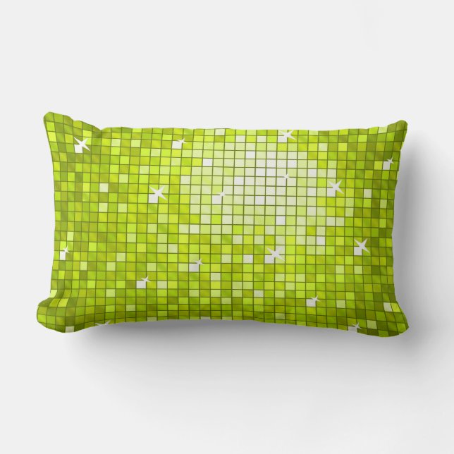 Disco Tiles Lime dekorativ kudde (Framsida)
