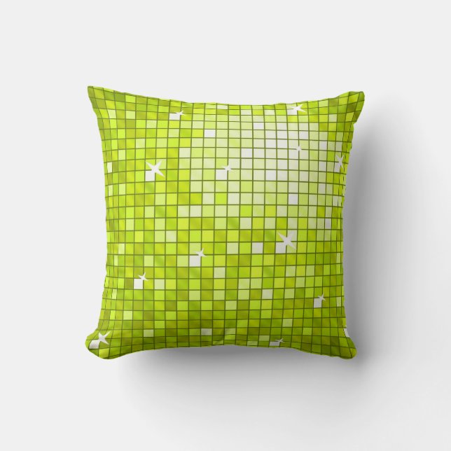 Disco Tiles Lime dekorativ kudde kvadrat (Framsida)