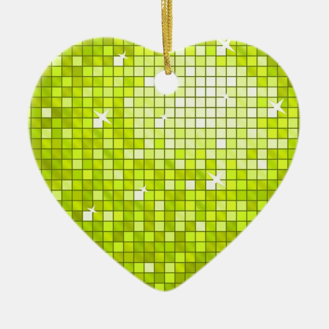 Disco Tiles Lime ornament Hjärtat (Framsidan)