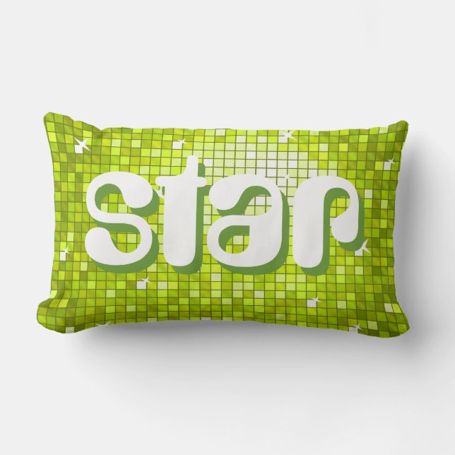 Disco Tiles Lime 'star' dekorativ kudde amelia tex (Framsida)