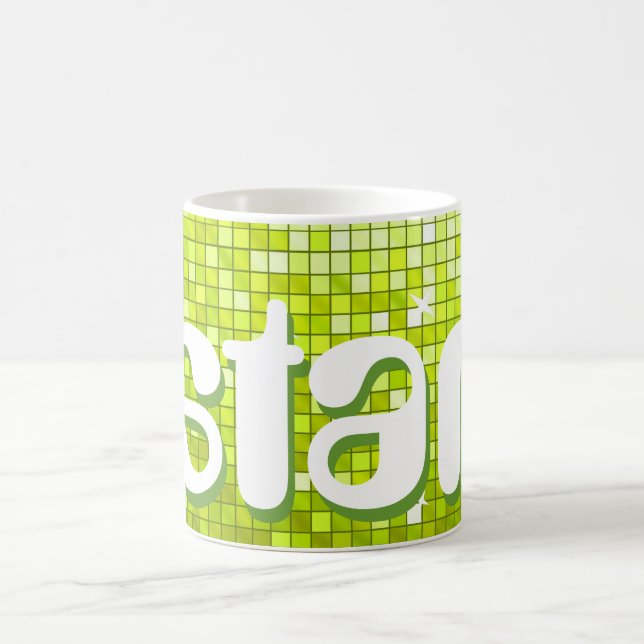 Disco Tiles Lime 'star' mugg (Center)