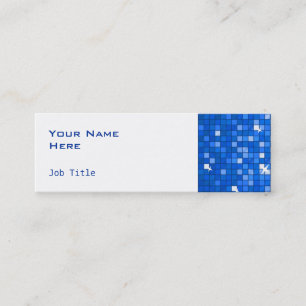 Disco Tiles Mörk blått smala vit Mini Visitkort
