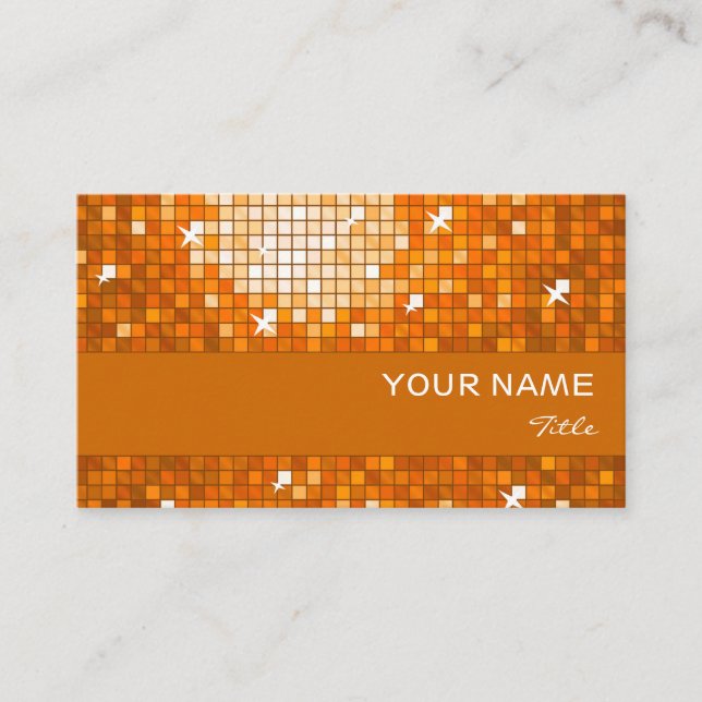 Disco Tiles Orange affärskort orange rand Visitkort (Framsida)